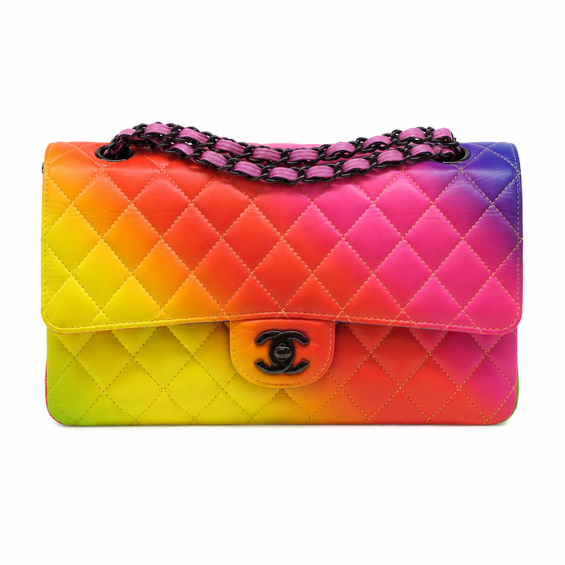 Chanel 23C Rainbow Classic Flap Medium – herrajes negros
