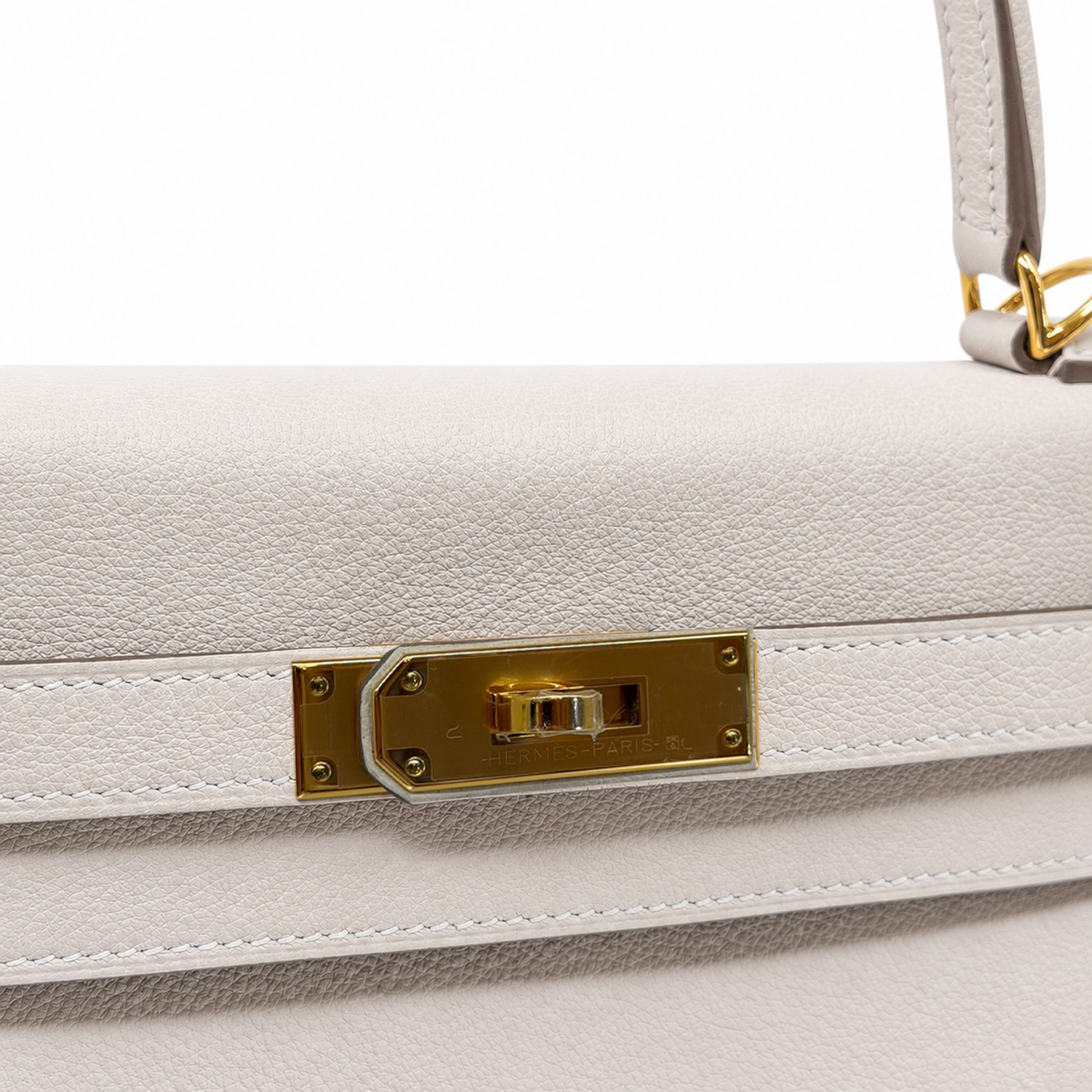 Kelly II Retourne 28 Veau Epsom Craie GHW — 3