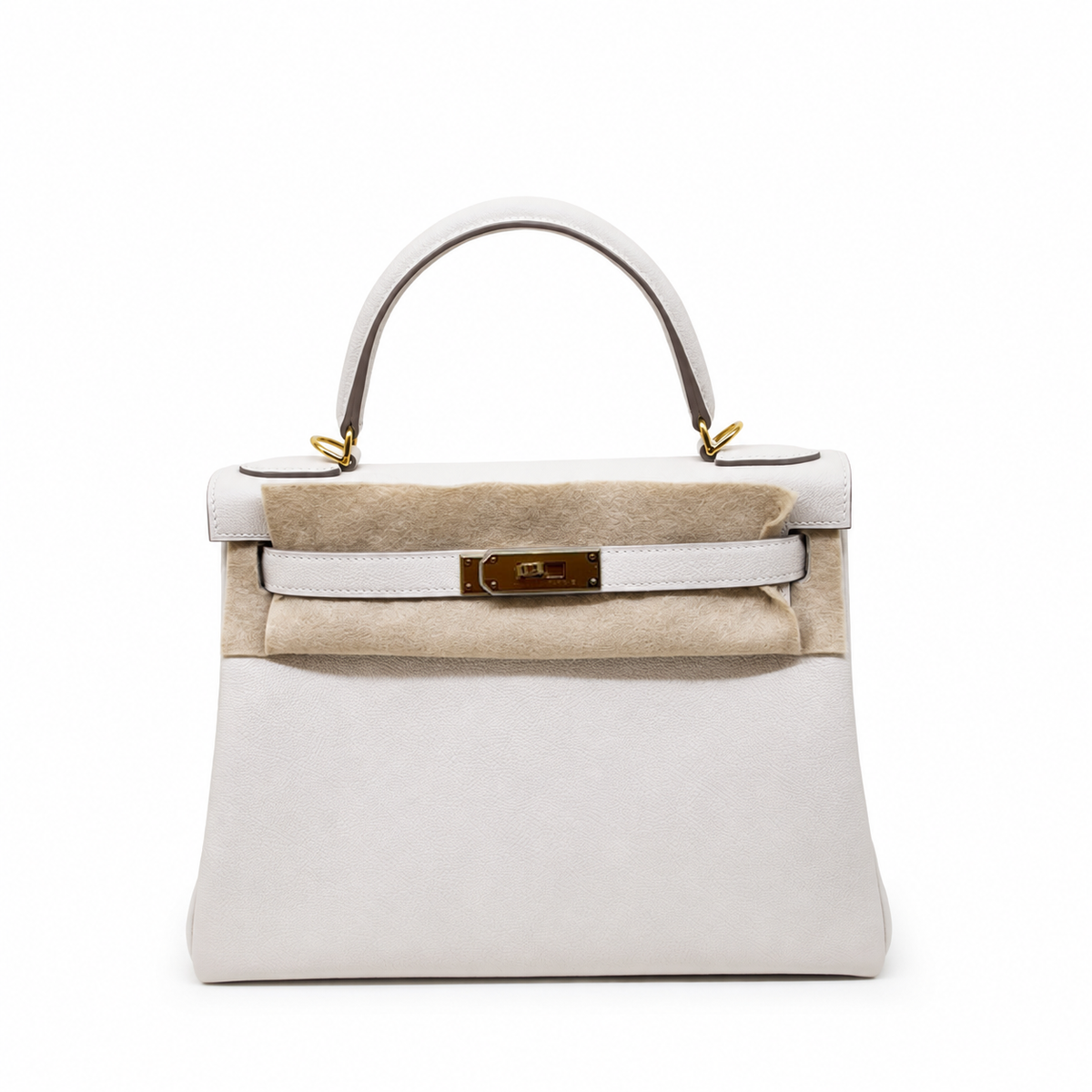 Kelly II Retourne 28 Veau Epsom Craie GHW — 1