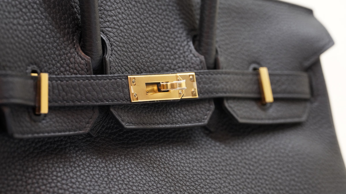 Hermès Birkin 25 Noir Togo, hardware oro — 4