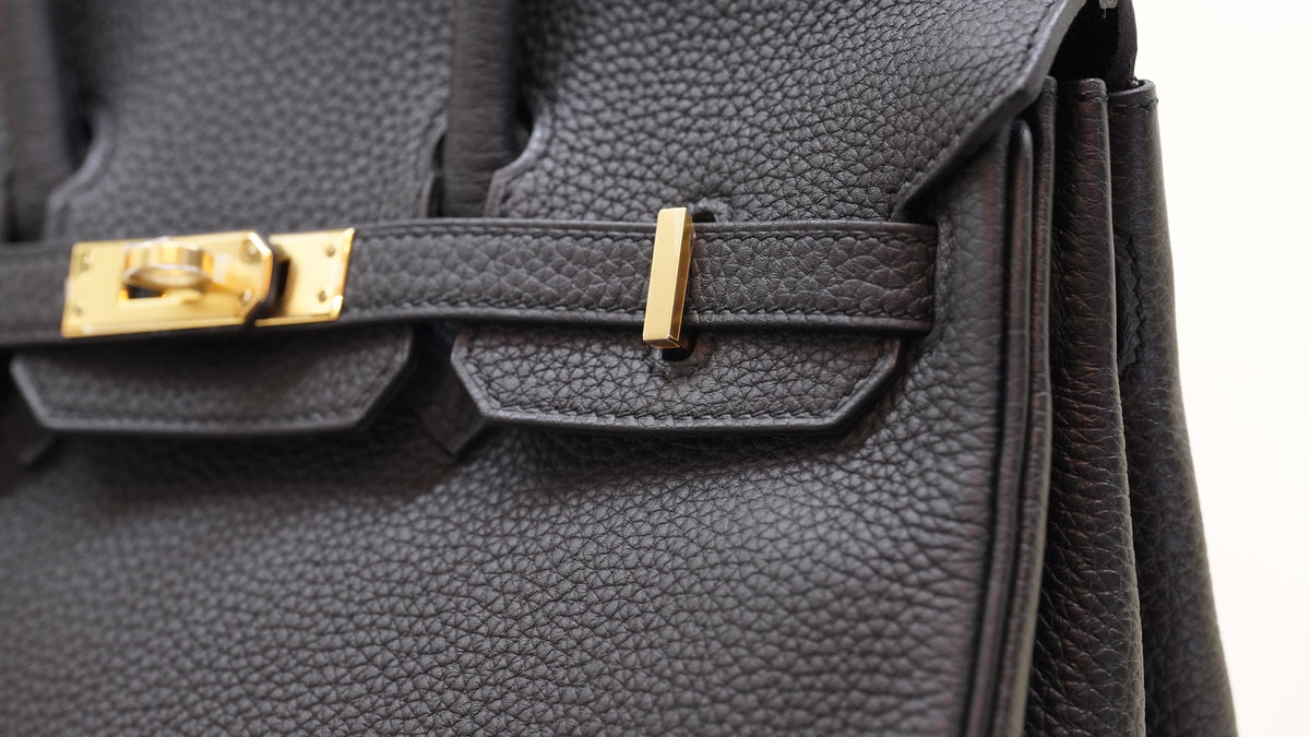 Hermès Birkin 25 Noir Togo, hardware oro — 5