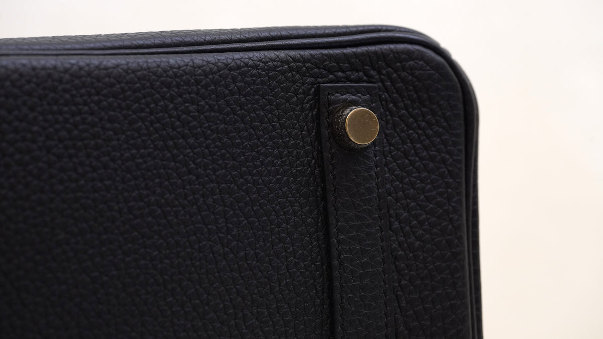 Hermès Birkin 25 Noir Togo, hardware oro — 6