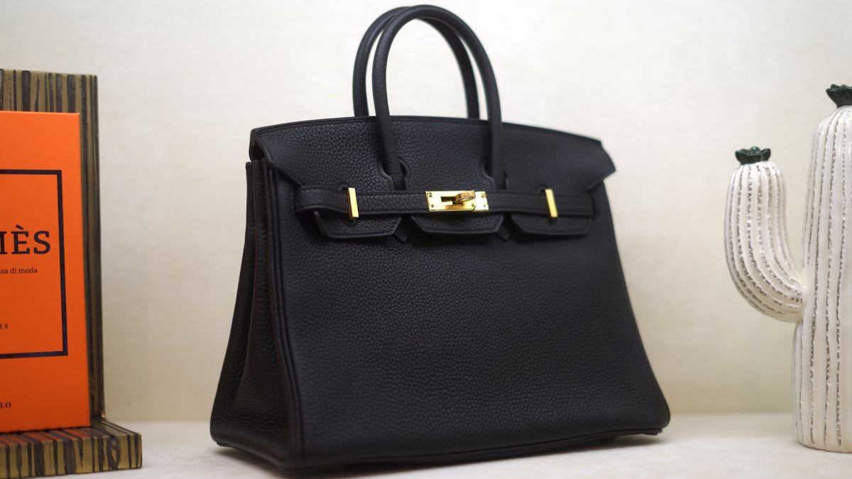 Hermès Birkin 25 Noir Togo, hardware oro — 3