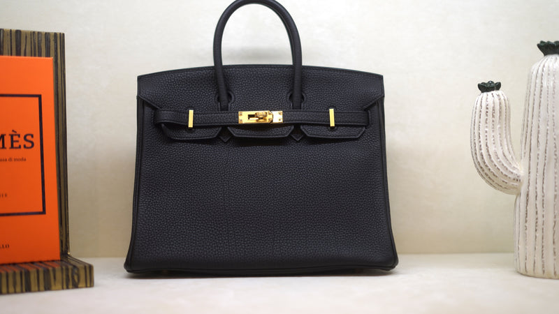 Hermès Birkin 25 Noir Togo, gold hardware