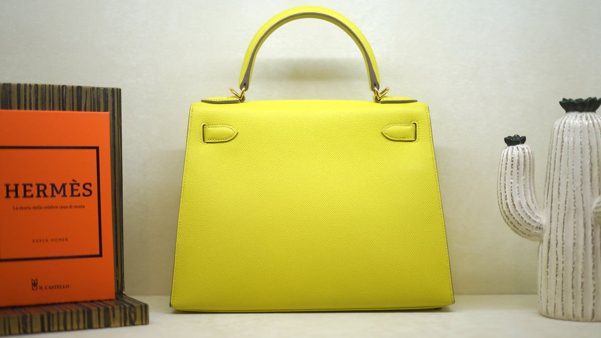 Hermès Kelly 28 Lime Epsom, hardware oro — 4