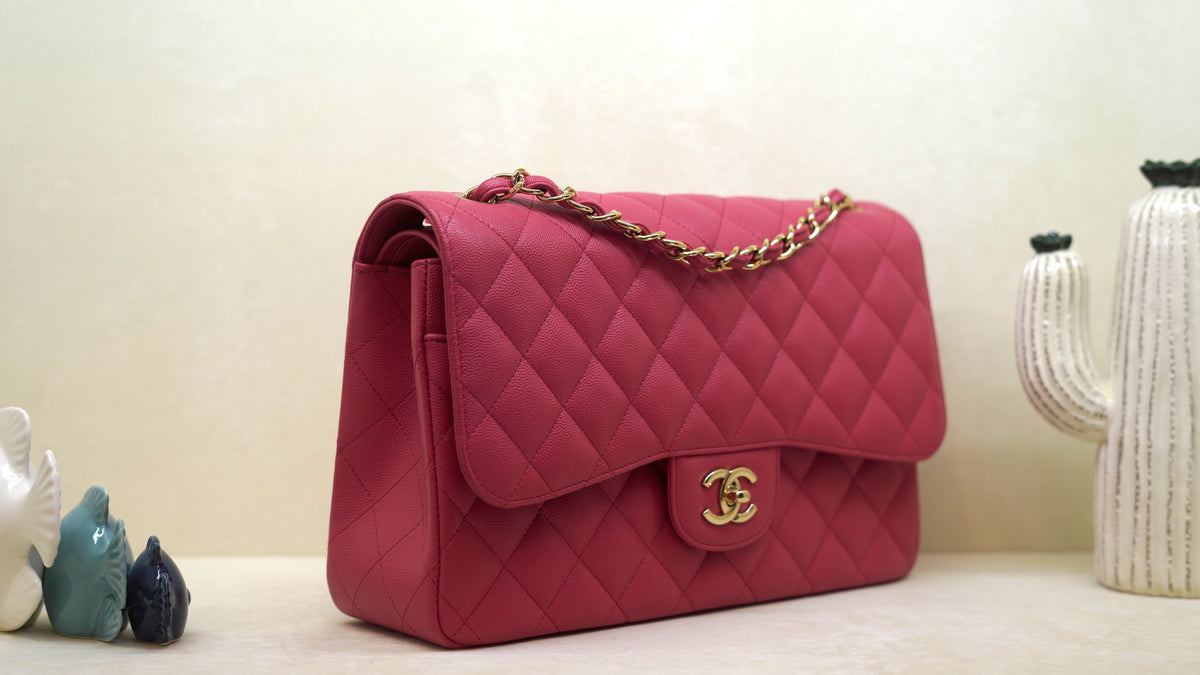 Chanel Classic Jumbo in pink caviar – gold hardware — 2