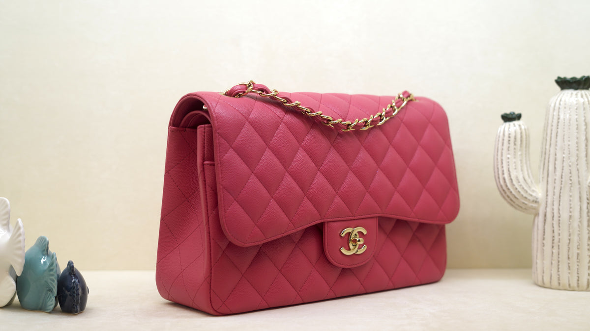 Chanel Classic Jumbo in pink caviar – gold hardware — 3
