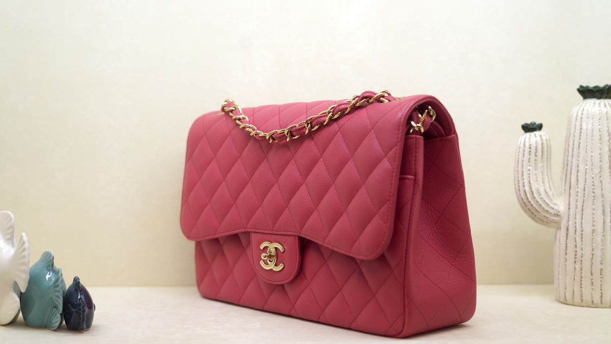 Chanel Classic Jumbo in pink caviar – gold hardware — 4