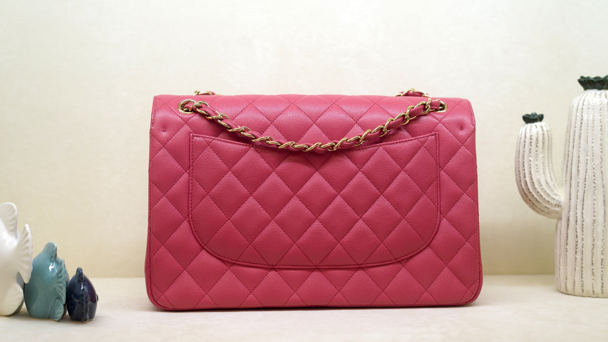 Chanel Classic Jumbo in pink caviar – gold hardware — 5