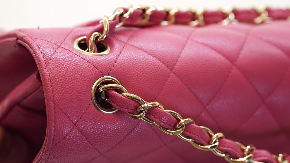 Chanel Classic Jumbo in pink caviar – gold hardware — 7