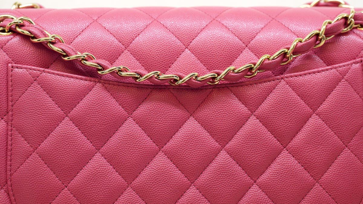 Chanel Classic Jumbo in pink caviar – gold hardware — 8