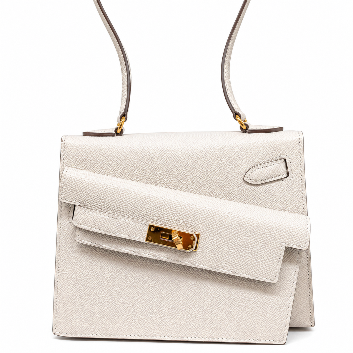 Hermès Kelly 20 Desordre Sellier Craie — Epsom, Oro, 2023 — 1