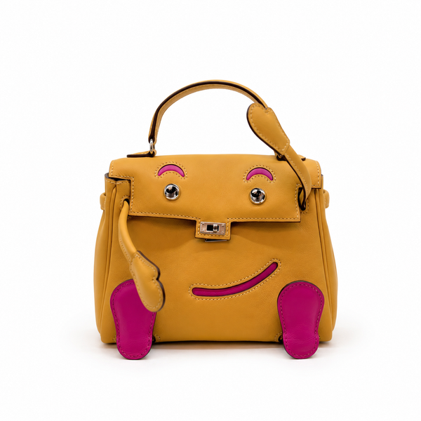 Hermès Quelle Idole Kelly Doll — Swift Giallo e Fucsia, Palladio